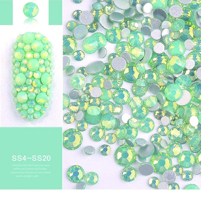 DAODER 4pack Sparkly Opal Rhinestones for Nails 3D Nail Art Rhinestones Kit Crystal Diamond Rhinestones and Charms Nail Decoration Flatback Gems Stones Pink White Blue Green Nail Jewels Crafts DIY - Image 5